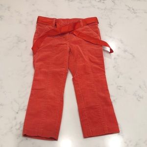 Janie and Jack Orange Corduroy Pants with Belt